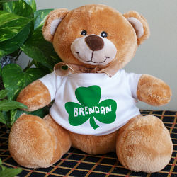 Custom Printed Irish Shamrock Teddy Bear